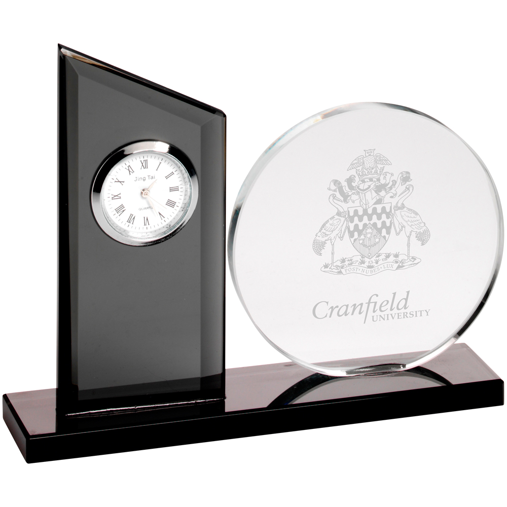 Eternity7 Jade Clock Glass Award in Gift Box Jade 7" Free p&p & Engraving 