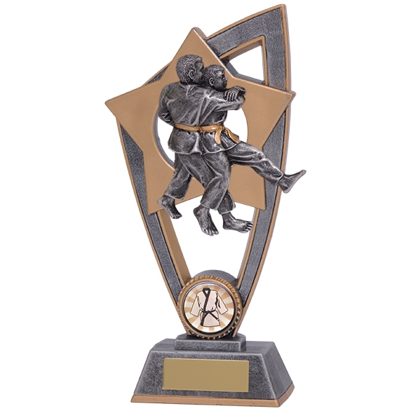 Martial Arts Antique Silver Figure Trophy Award Karate Judo Kick Boxing FREE eng 
