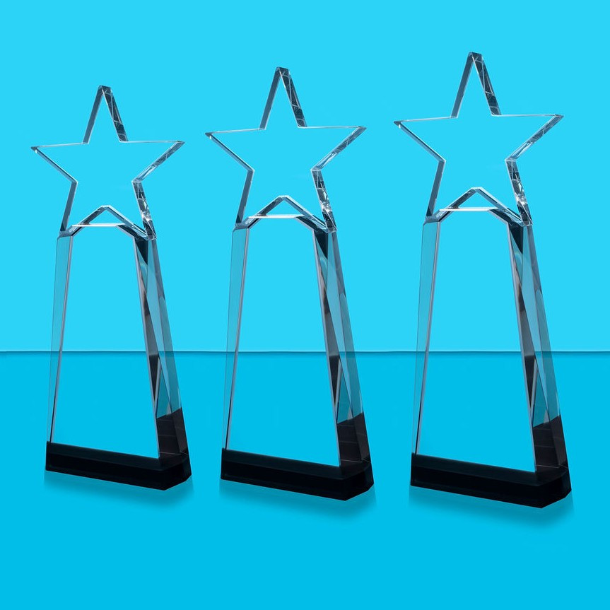 Houston Crystal Star Award - Laser Engraving