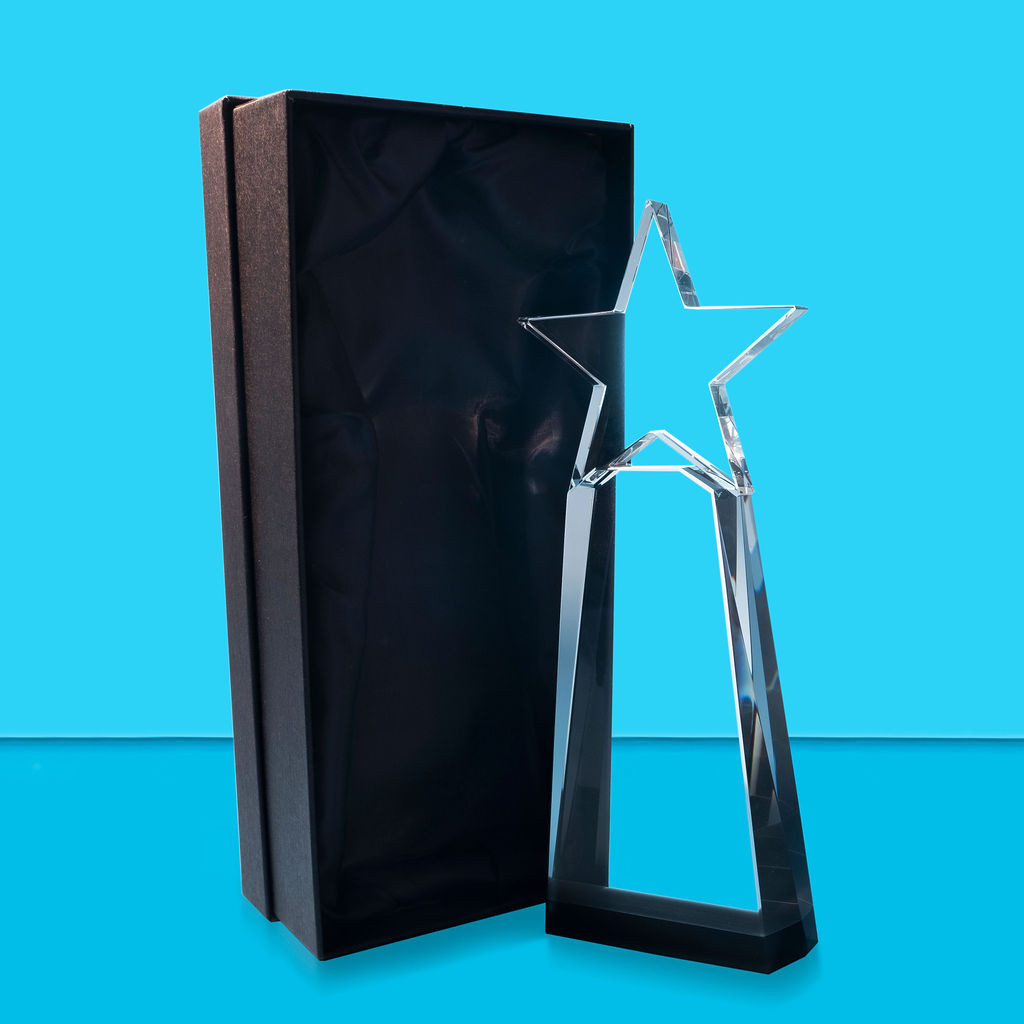 Houston Crystal Star Award - Laser Engraving