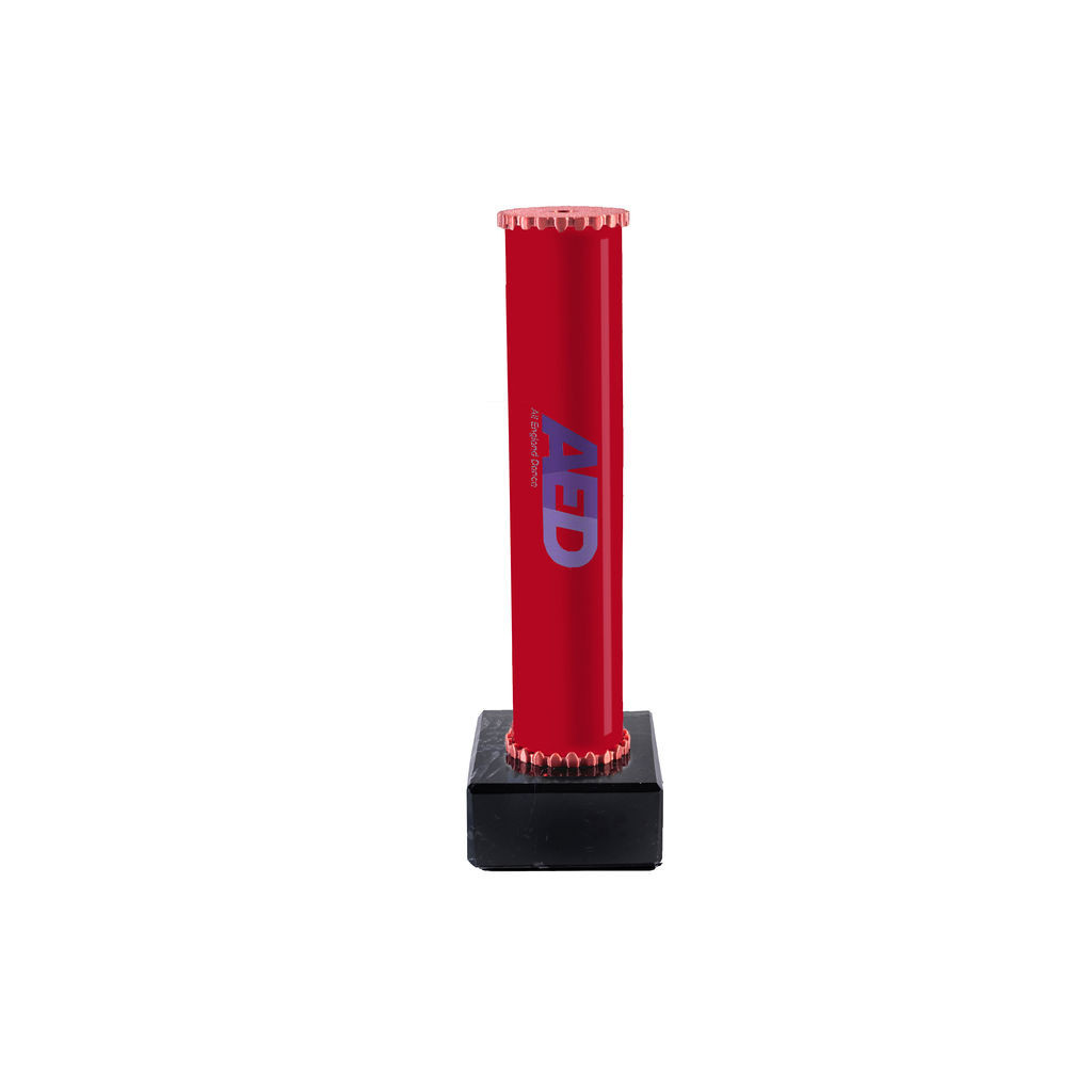 Icon Custom Printed Solid Colour Shooting Star Column Trophy - Red