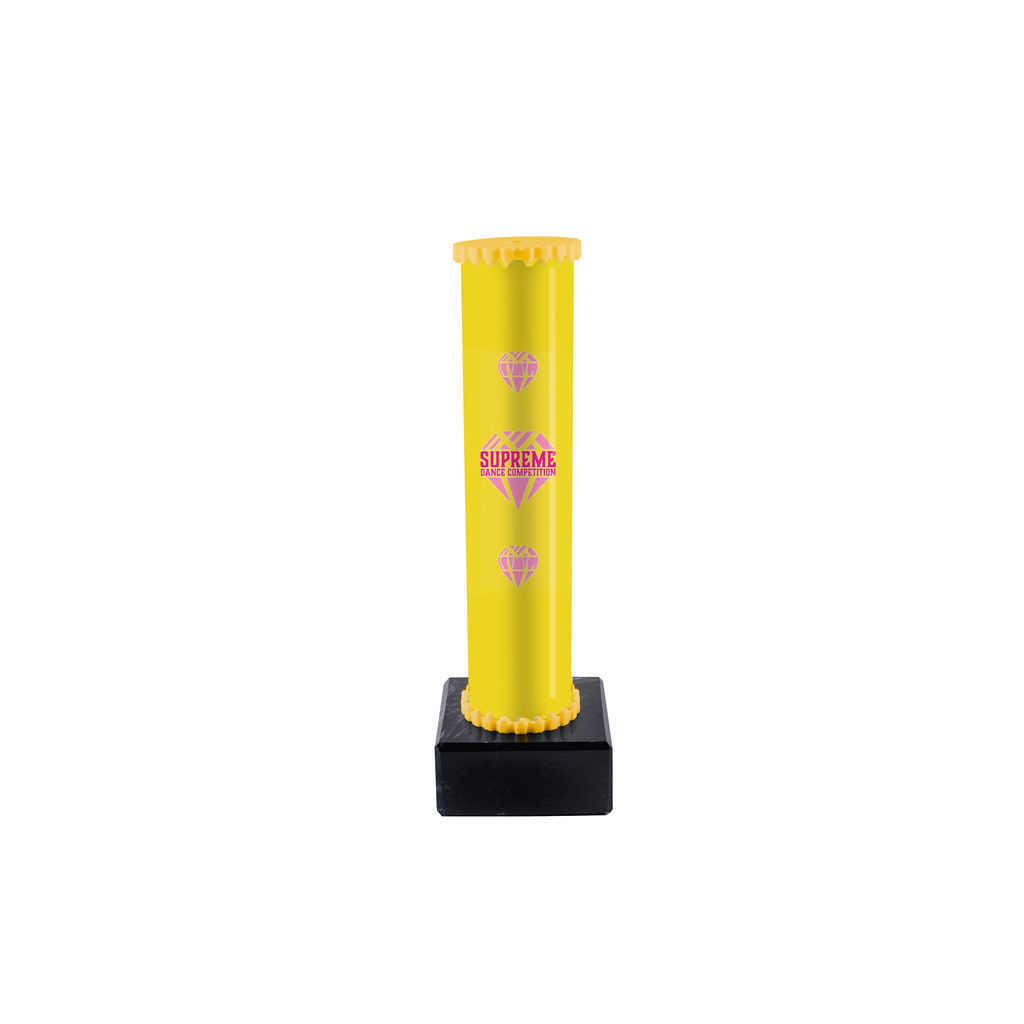 Icon Custom Printed Solid Colour Shooting Star Column Trophy - Blue