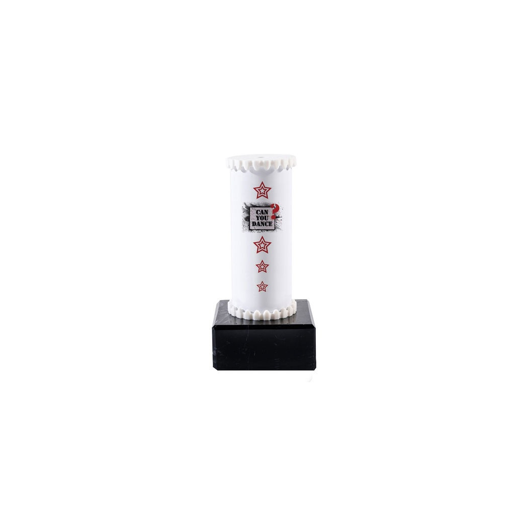 Icon Custom Printed Solid Colour Dynamo Cup Column Trophy - Silver