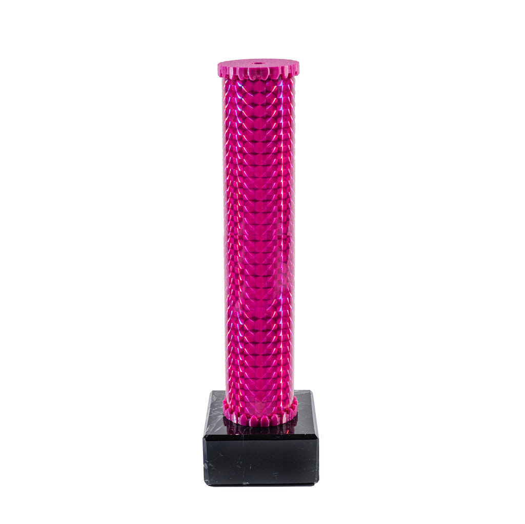 Icon Holographic Gold Female Footballer Column Trophy