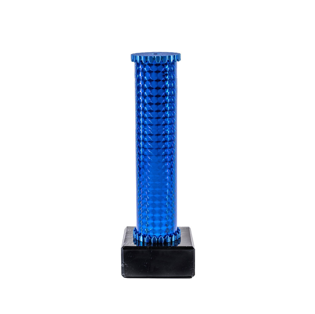 Icon Holographic Star Flame Cup Column Trophy - Silver