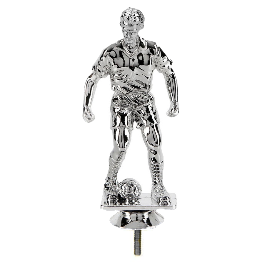 Icon Holographic Silver Male Footballer Column Trophy