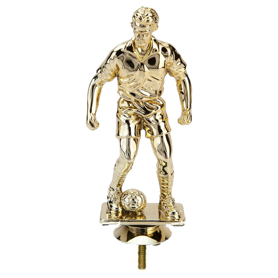 Icon Holographic Gold Male Footballer Column Trophy