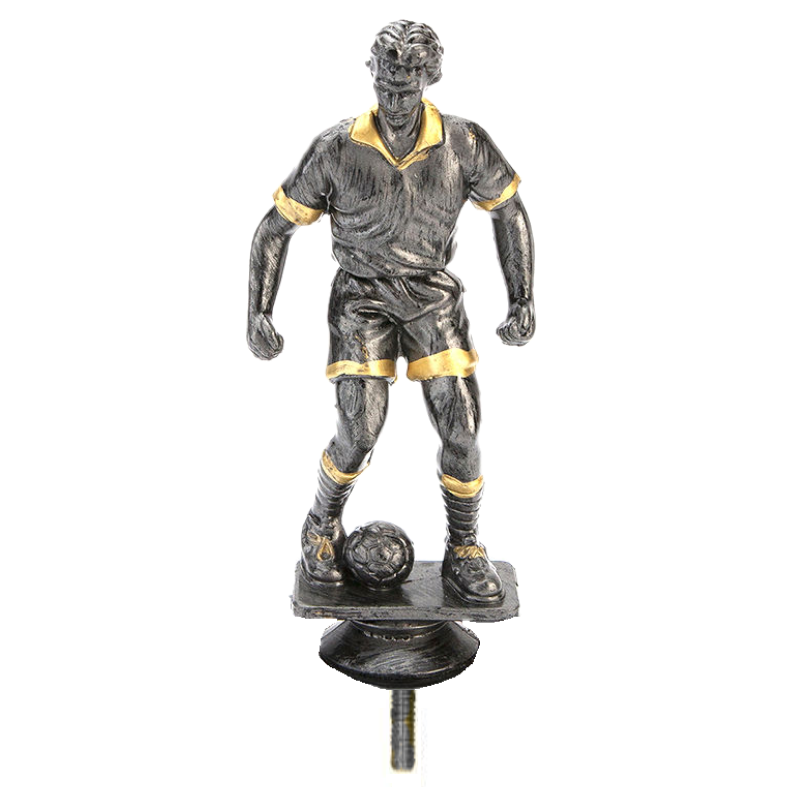 Icon Holographic Antique Silver Male Footballer Column Trophy