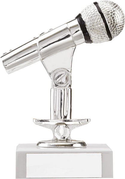 Silver Microphone Trophy