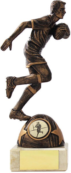 Rugby Figure on Marble Base Trophy