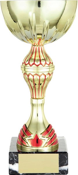 Gold Cup with Red Trim Trophy