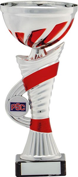 Silver Cup with Red Trim Trophy