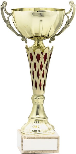 Gold Cup with Red Trim Trophy