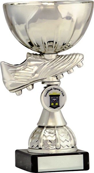 Silver Football Boot and Bowl Trophy