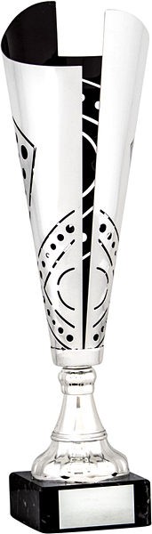 Silver and Black Dot Flute Trophy