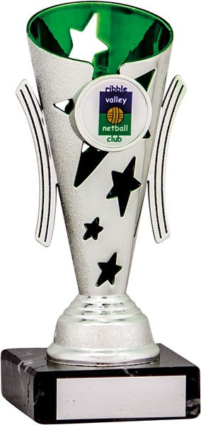 Silver and Green Star Flute Trophy