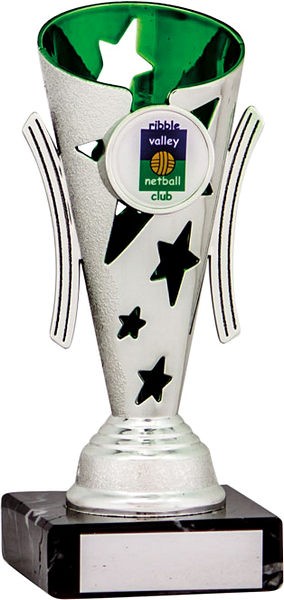 Silver and Green Star Flute Trophy