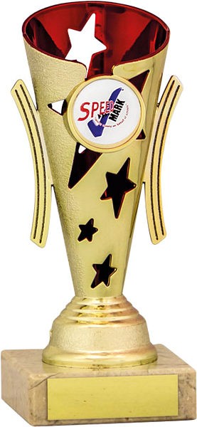 Gold and Red Star Flute Trophy