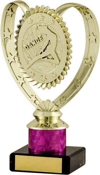 Gold Dance Trophy on Pink Tower