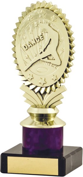 Gold Dance Trophy on Purple Tower
