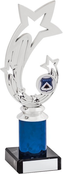 Silver and Blue Tower Trophy