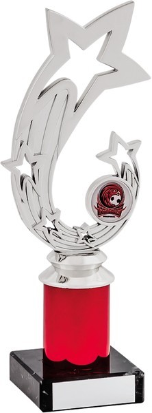 Silver and Red Tower Trophy