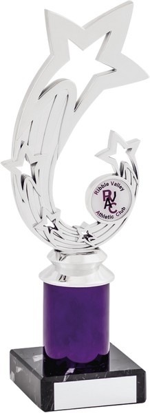 Silver and Purple Tower Trophy