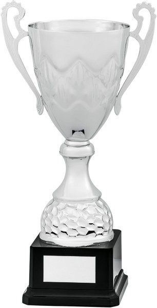 Silver Presentation Cup with Handles on Black Base
