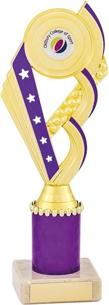 Purple and Gold Tower Trophy