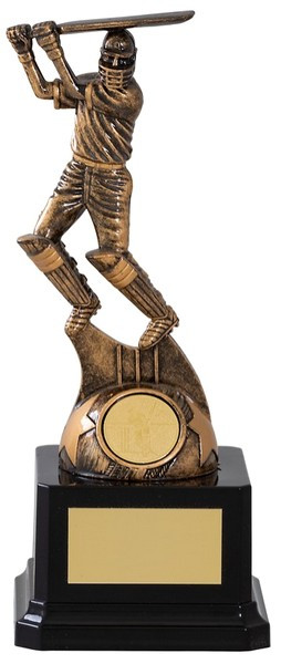 Gold Batsman On Black Base Cricket Trophy