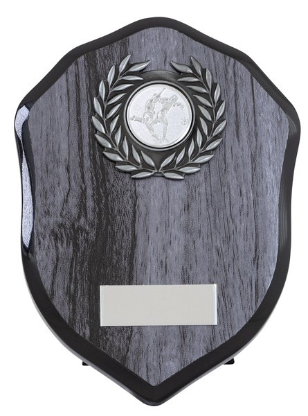 Silver Wood Shield With Laurel Wreath
