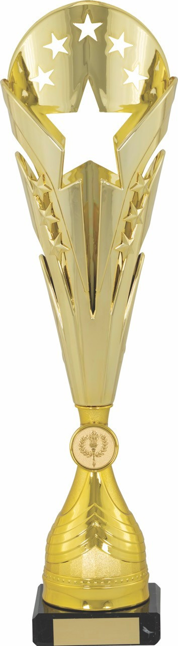 Gold Multi-Star Flute Award on Black Marble Base