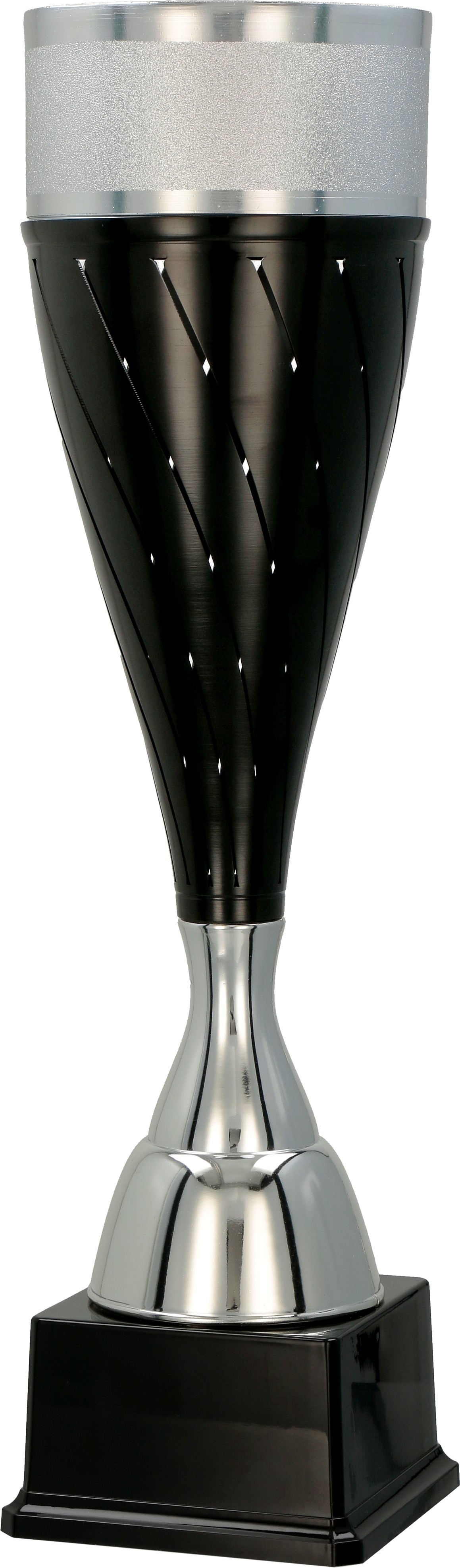 Silver And Black Fluted Cup on Black Base