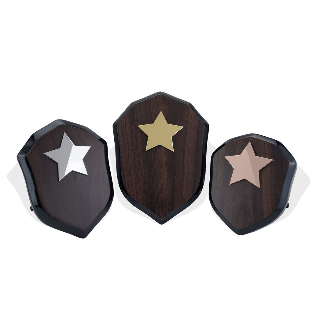 Walnut Shield with Star
