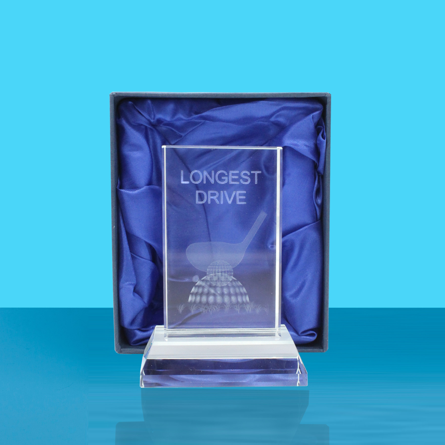 Longest Drive Glass Trophy