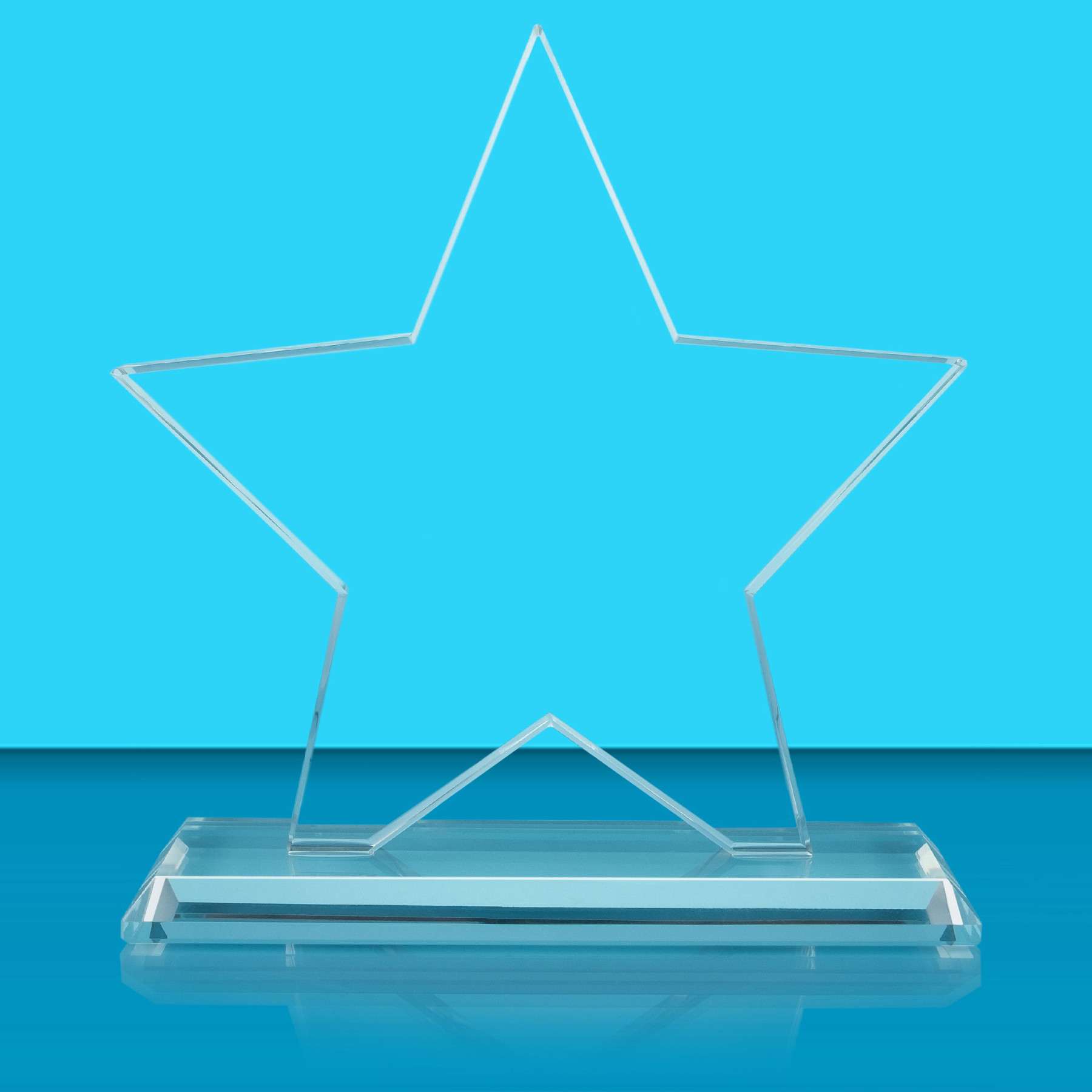 Clear Crystal Star Award in Black Presentation Box