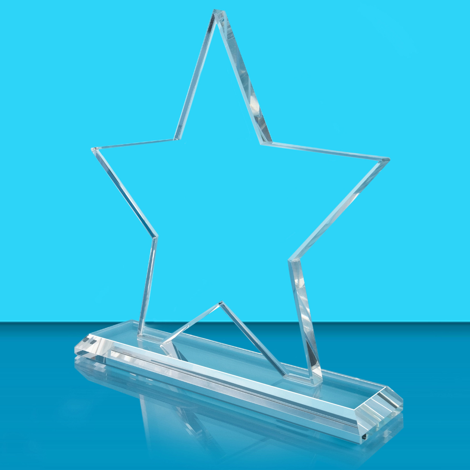 Clear Crystal Star Award in Black Presentation Box