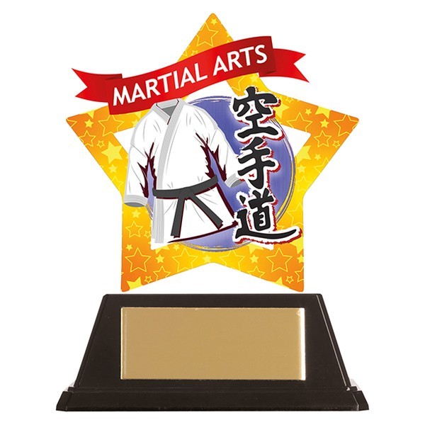 Mini-Star Karate Acrylic Blue Plaque 