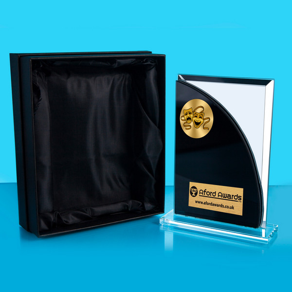 Drama Black/Mirrored Glass Plaque