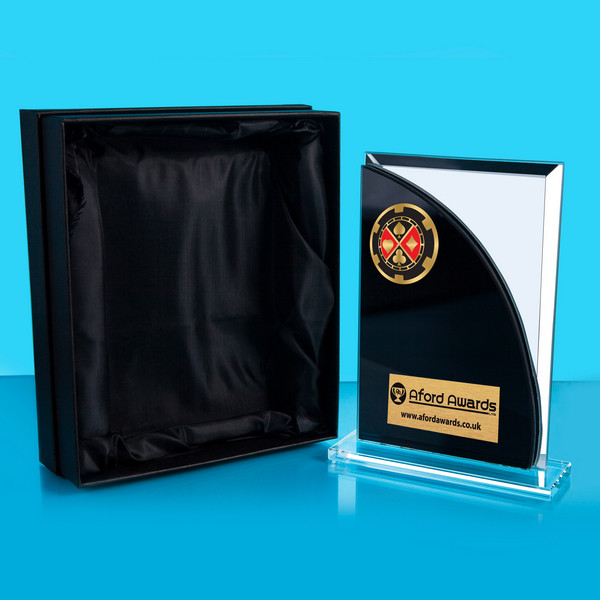 Poker Black/Mirrored Glass Plaque
