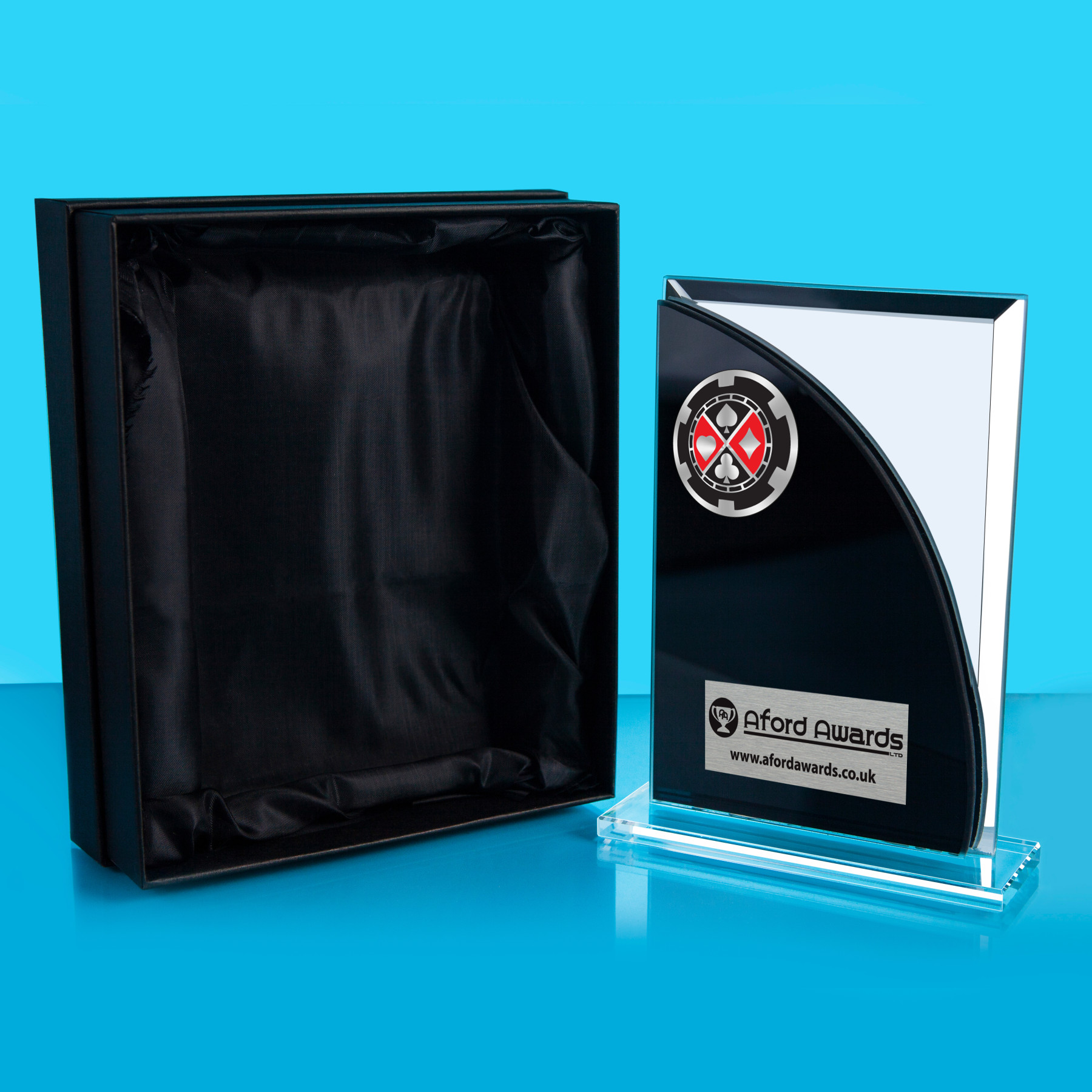 Poker Black/Mirrored Glass Plaque