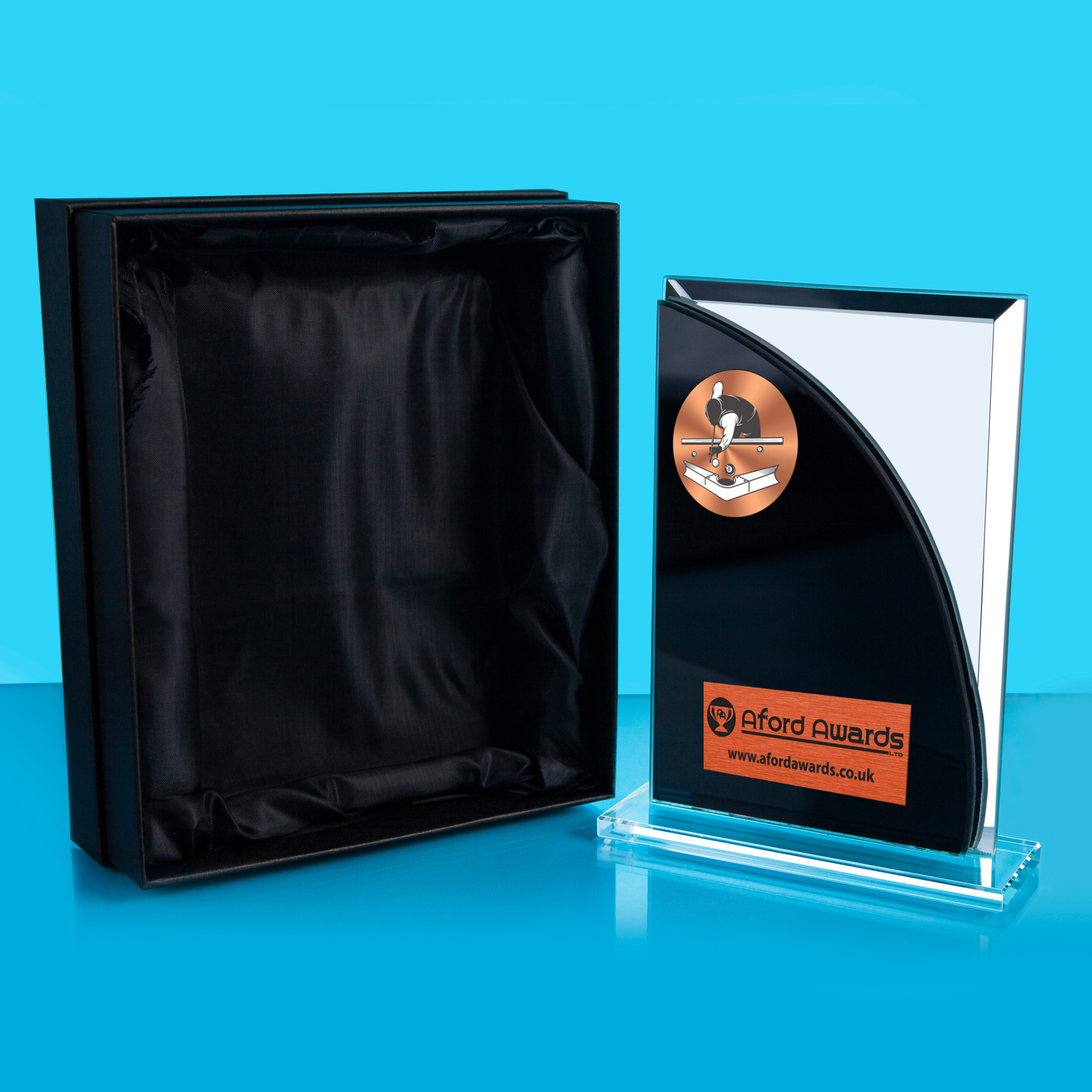 Pool Black/Mirrored Glass Plaque