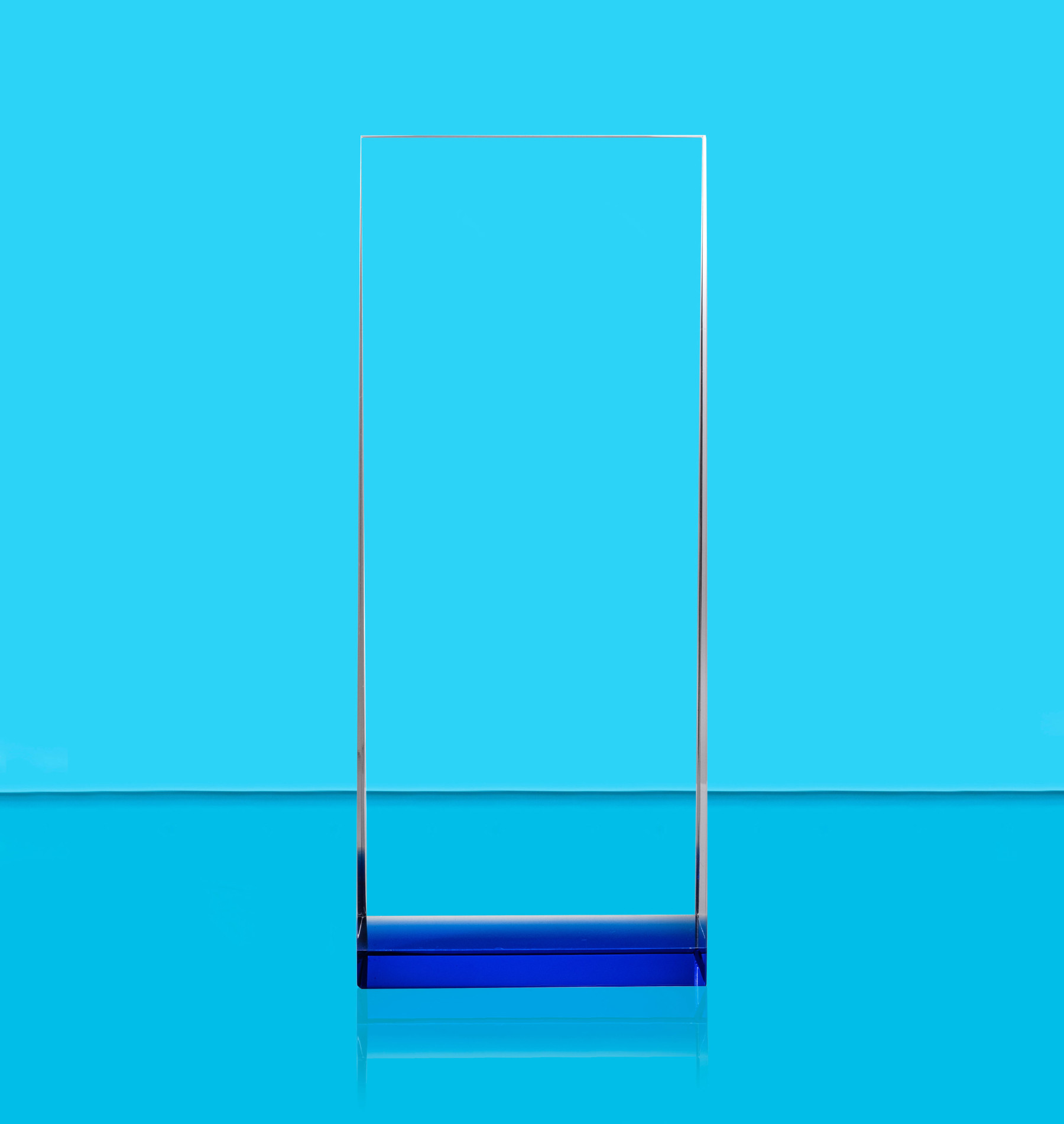 Egyptian Blue Crystal Wedge Award - Laser Engraving