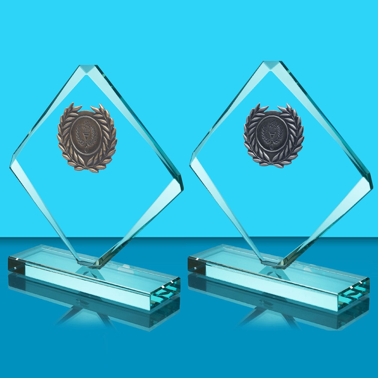 Diamond Crystal Award with Wreath