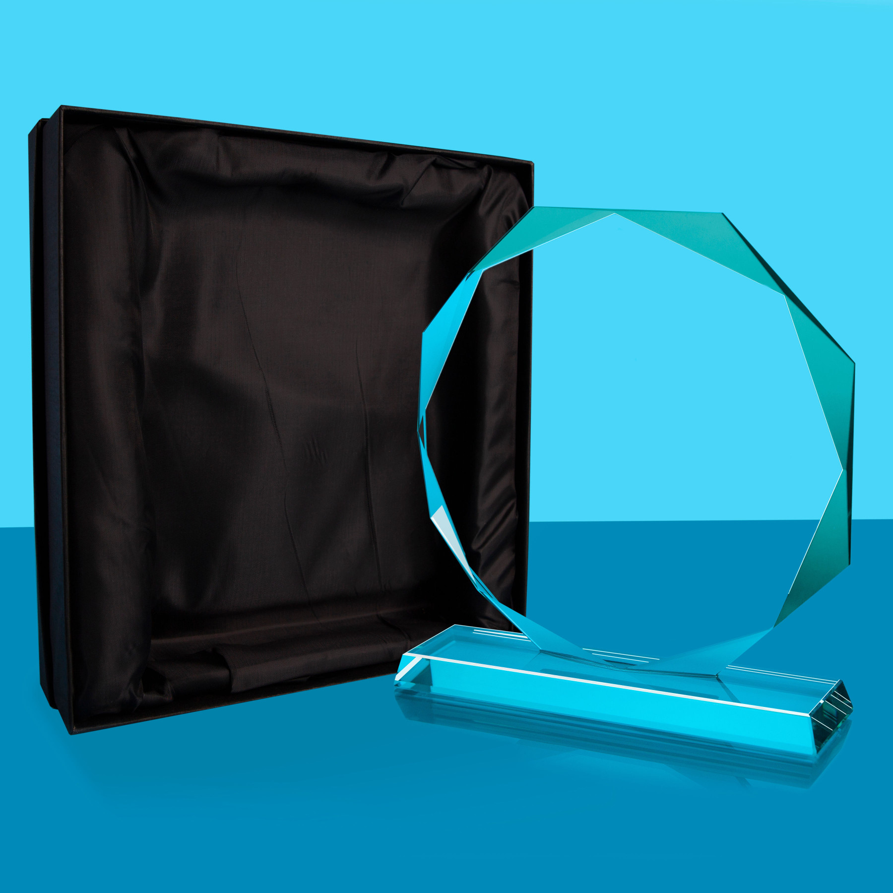 10mm Thick Octagonal Glass Plaque Trophy