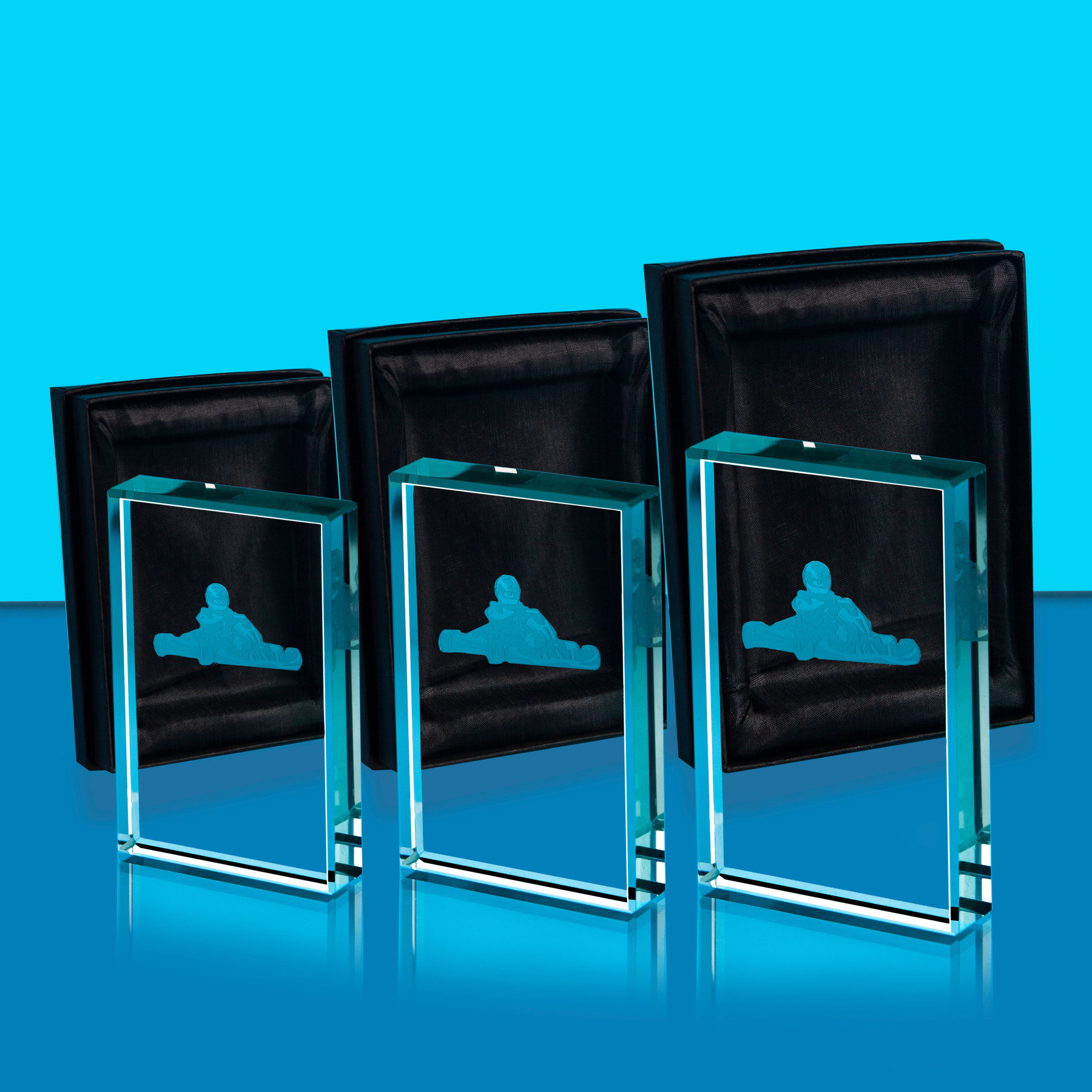 Budget Glass Kart Trophy Set