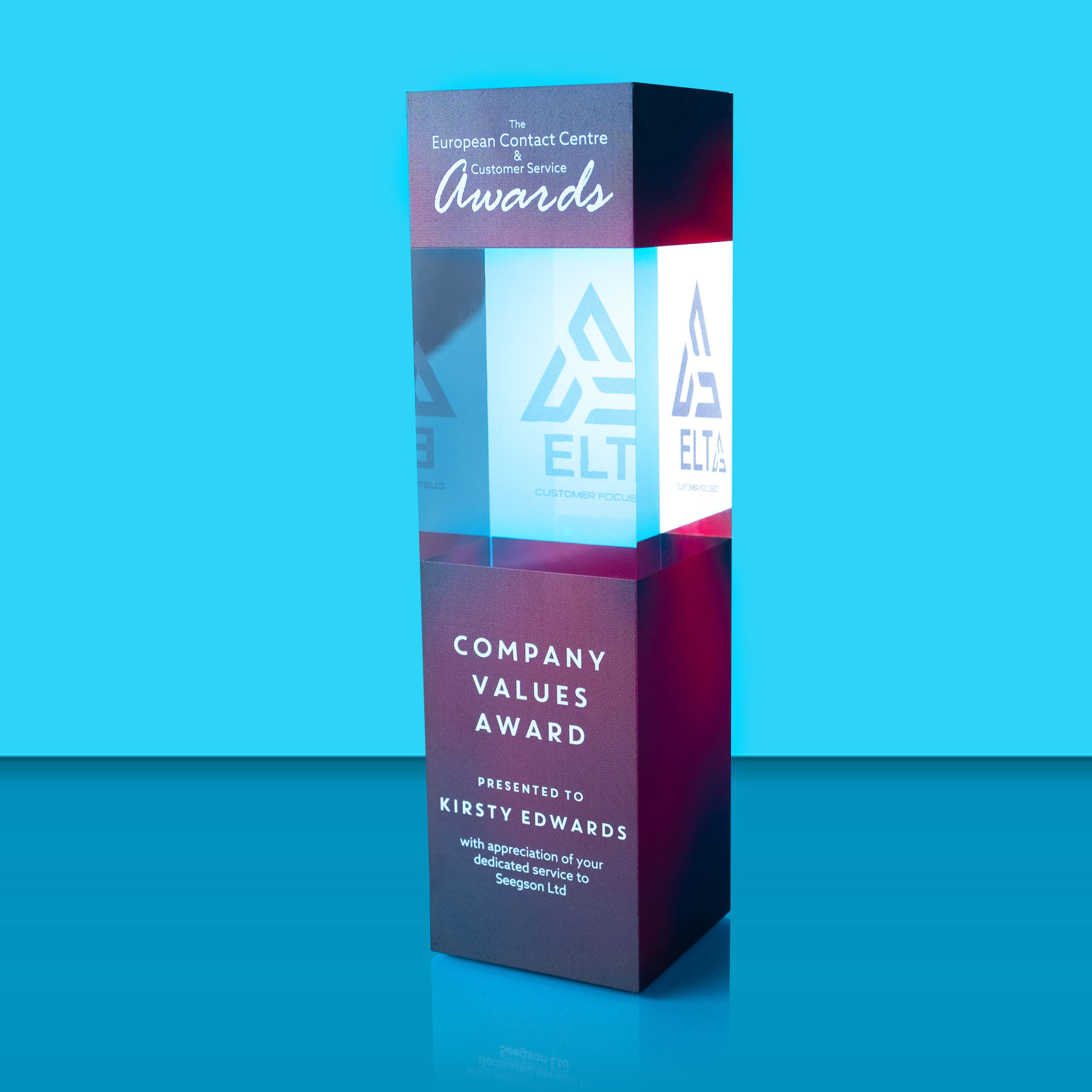 Vanity Colour Printed Acrylic Column Award