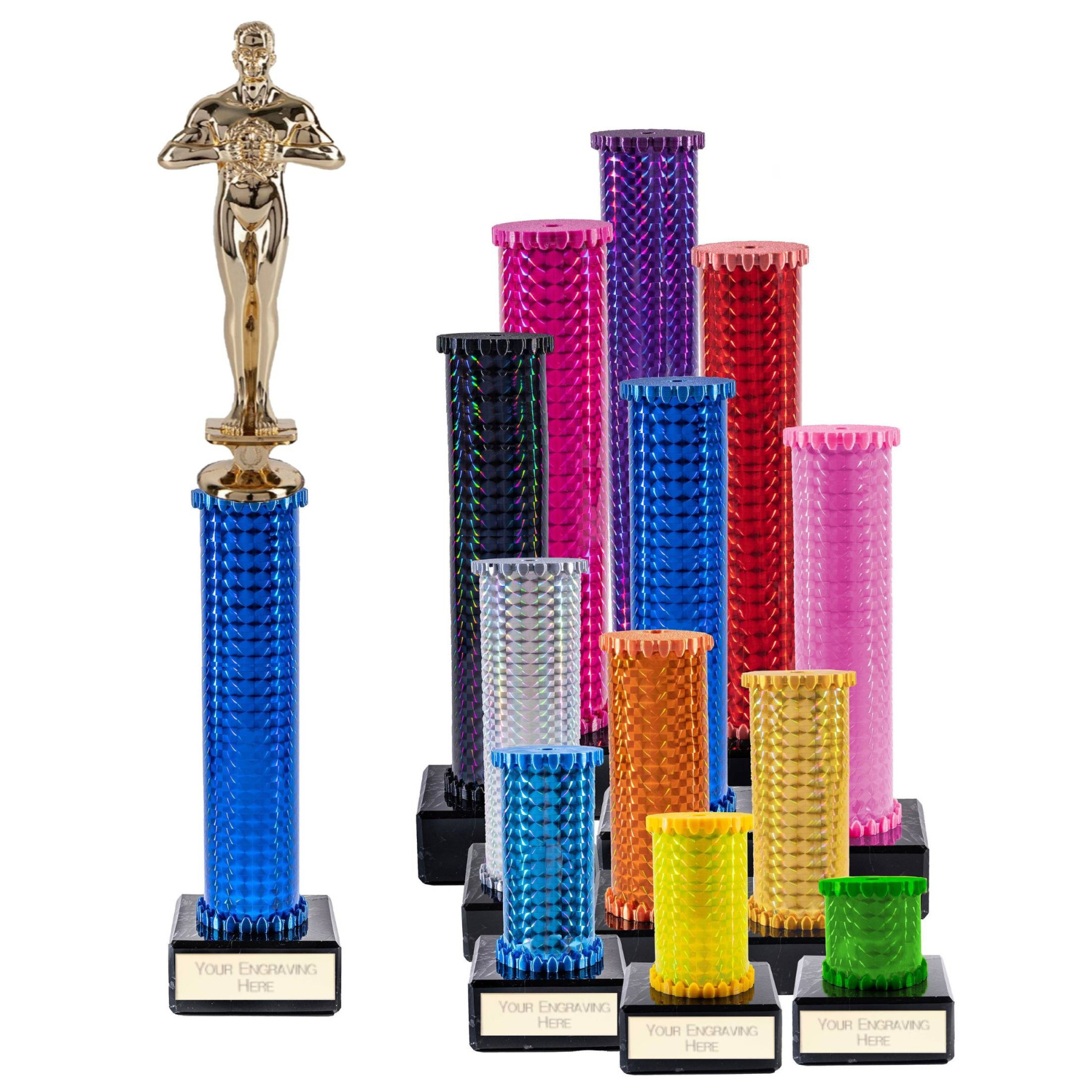 Icon Holographic Oscar Style Achievement Column Trophy