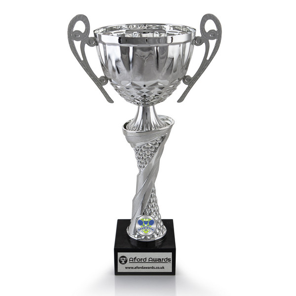 Badminton Silver Cup with Handles on Marble Base