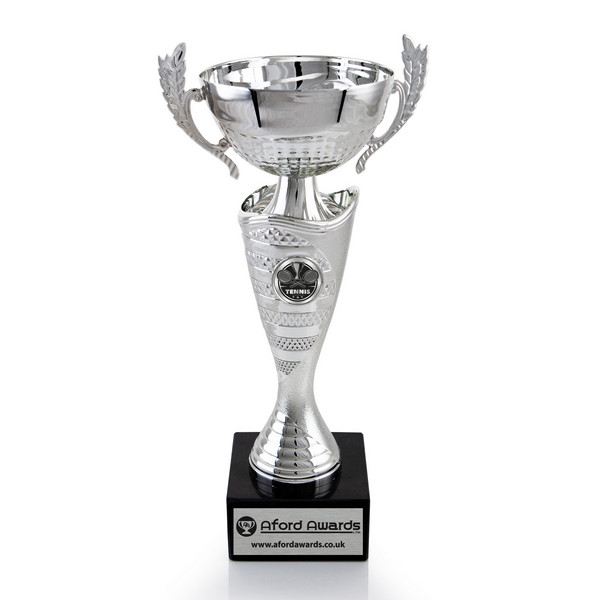Tennis Silver Cup with Handles on Marble Base